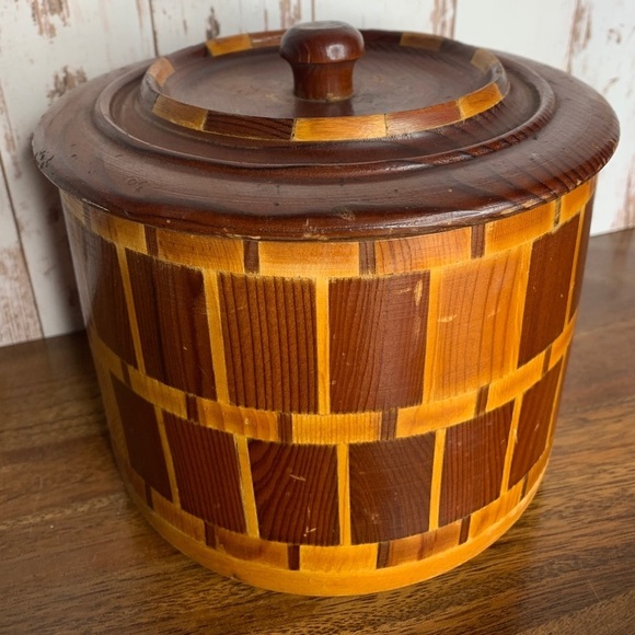 Vintage California Redwood Bowl & Lid Standard - Picture 2 of 4